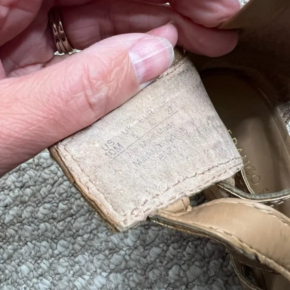 Franco sarto brown strappy  wedge sandal heels size 10 - Picture 4 of 11